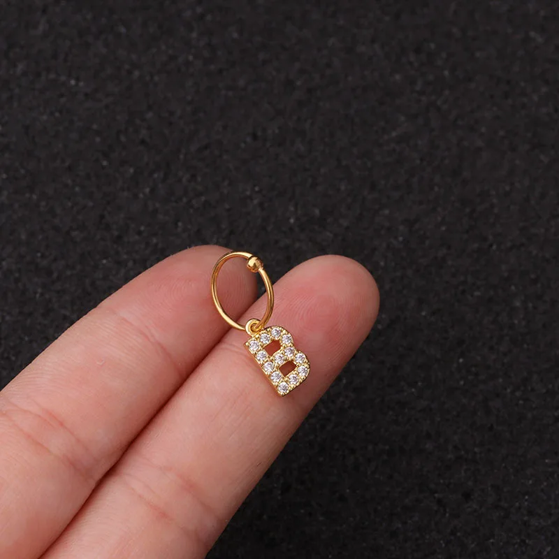 1 шт. модные креативные 26 Английских Букв серьги кольца с хрящами для женщин из