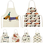 1 шт. Кухня фартук для таксы, без рукавов, принт с животными, милый такса фартуки для Для мужчин Для женщин Для мужчин инструменты для уборки дома 55*68 см Tablier