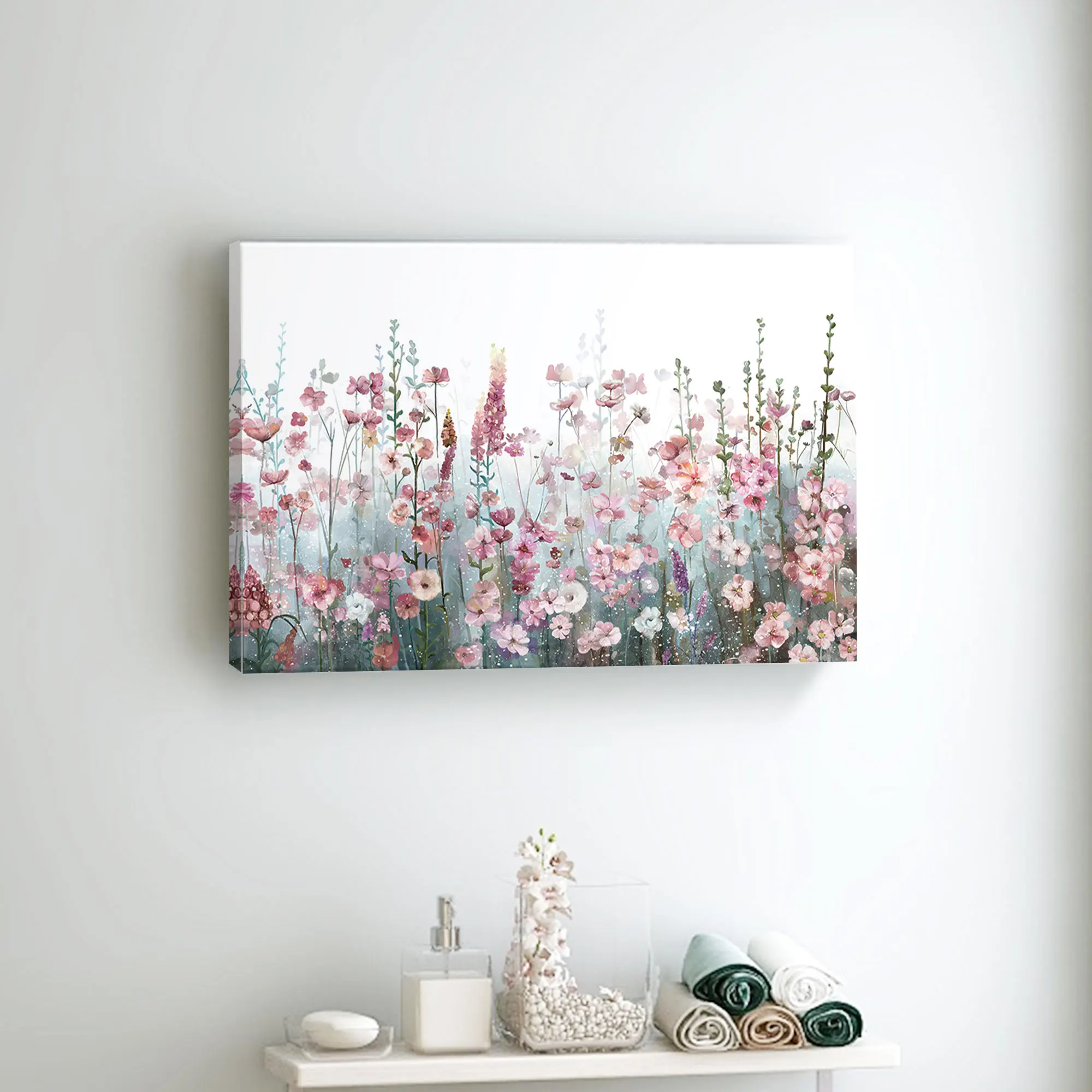 

Flower Wall Art Canvas Painting Botanical Posters for Bedroom Pink Grey Bathroom Pictures Modern Living Room Home Decor Prints