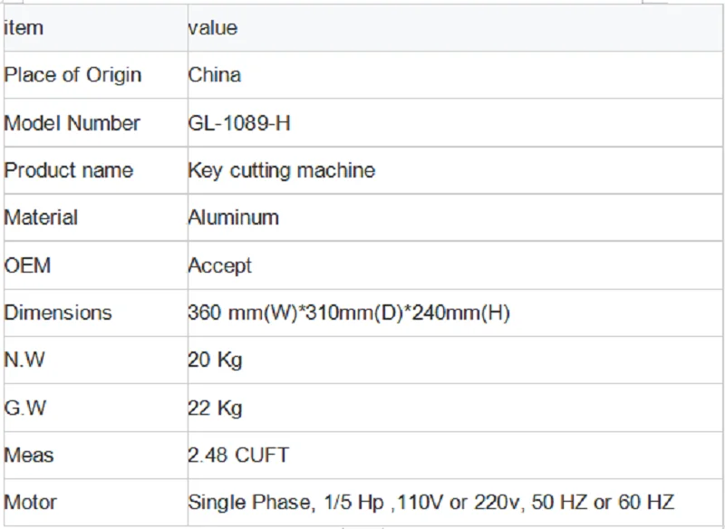 Gladaid Key Cutting Machine GL-1089-H Flat Duplicator Locksmih Duplicating | Автомобили и мотоциклы