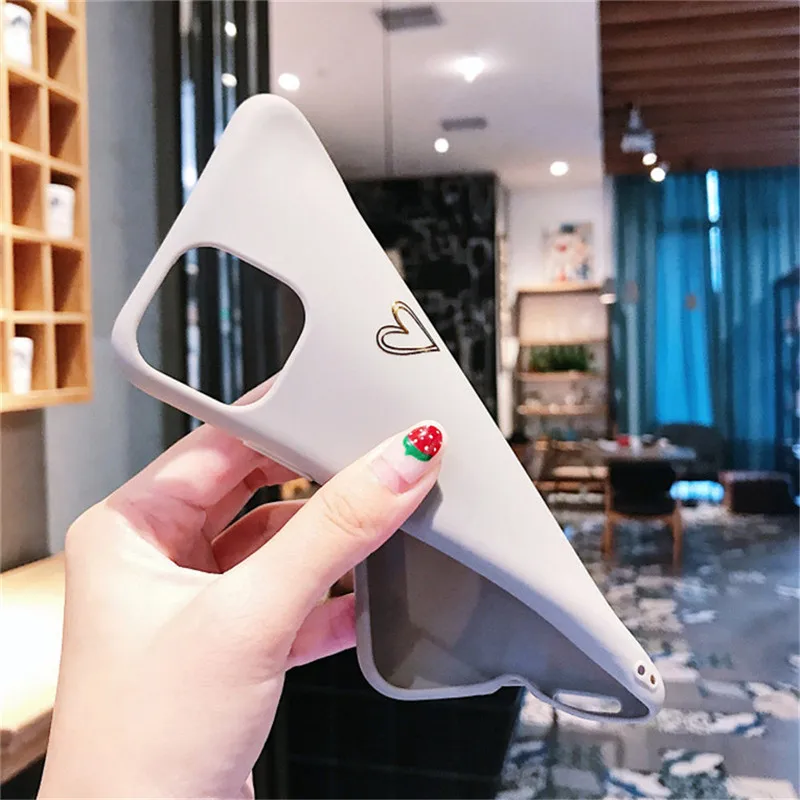 Чехол Lovebay Gold Line Love Heart для iPhone 6, 6 S, 7, 8 Plus, 11 Pro, X, XR, XS Max, простой мягкий чехол для телефона, TPU, задняя крышка