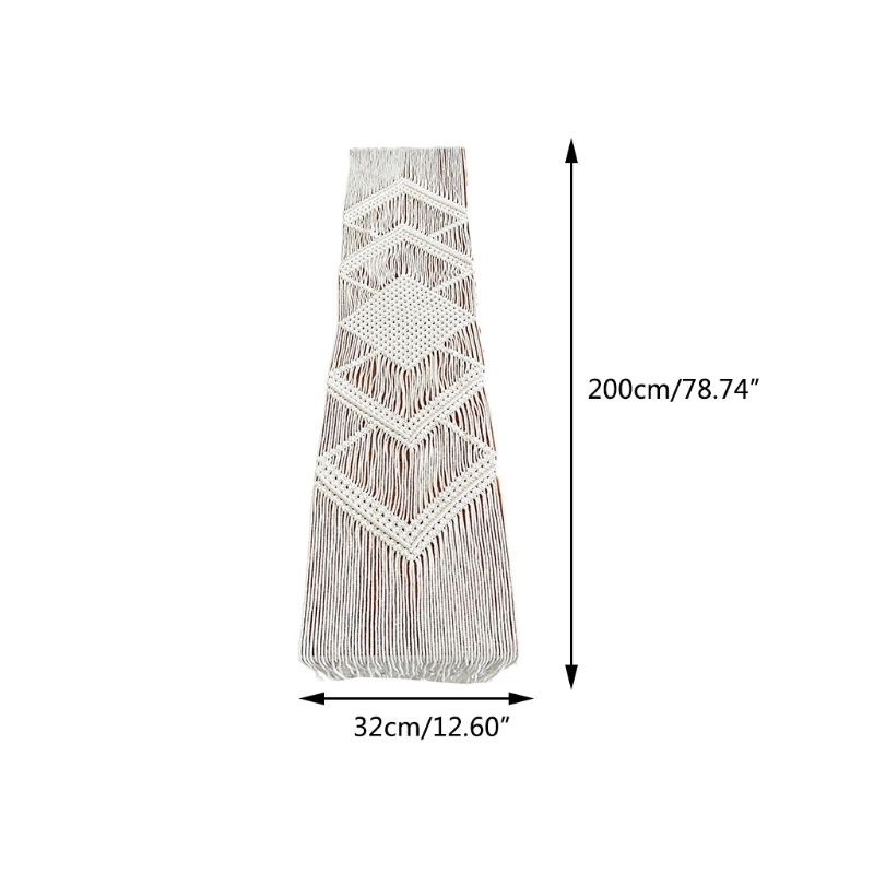 

2021 New Nordic Macrame Table Runner Handmade Woven Tassel Boho Tapestry Tablecloth Cover