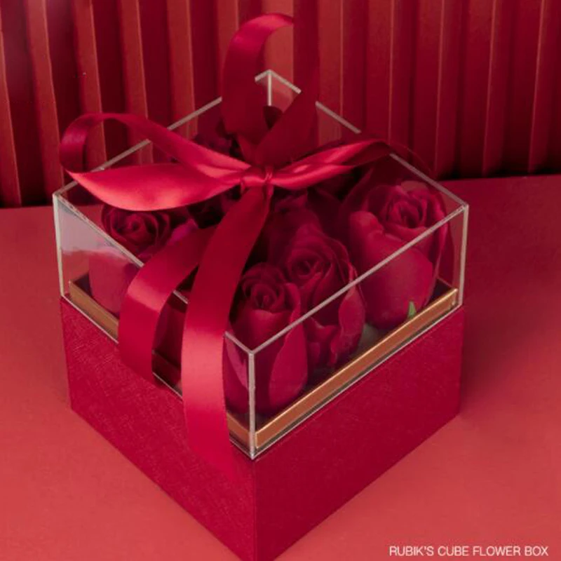 Высококачественная акриловая круглая квадратная ажурная Подарочная коробка из