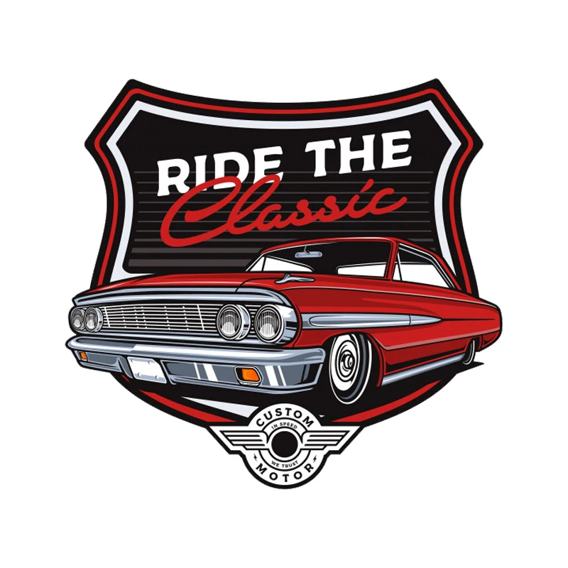 

The classic car badge vintage muscle car ride sticker decal #1226