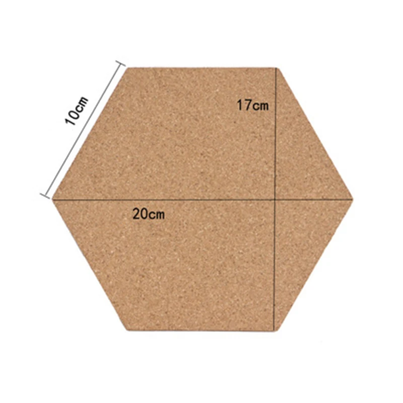 

10 Pieces of Small Hexagon Self-Adhesive Cork Board Tile Mini Wall Bulletin Board Creative Fashion Bulletin Board