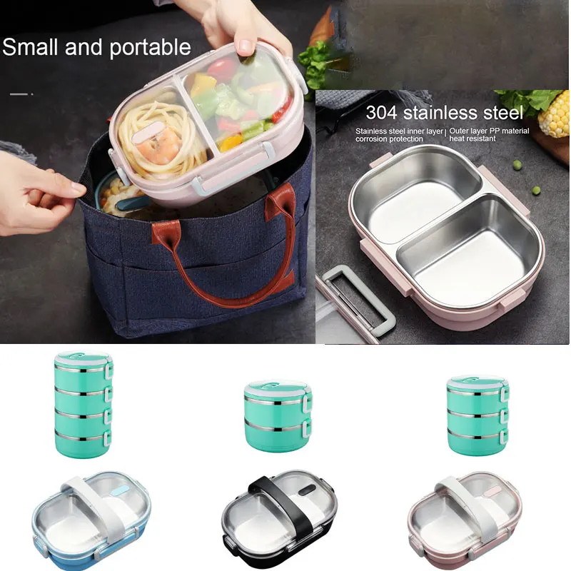 Контейнер для еды Портативный Ланч бокс из нержавеющей стали Bento Box ланч