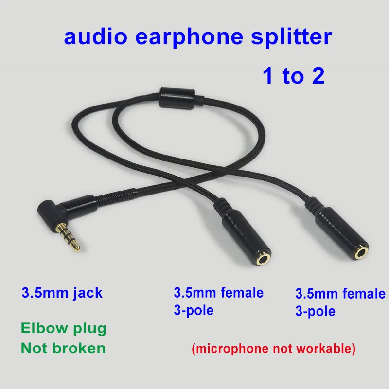 Изгибающиеся наушники подключение музыки 1 к 2 гарнитура с угловым штекером 90 не