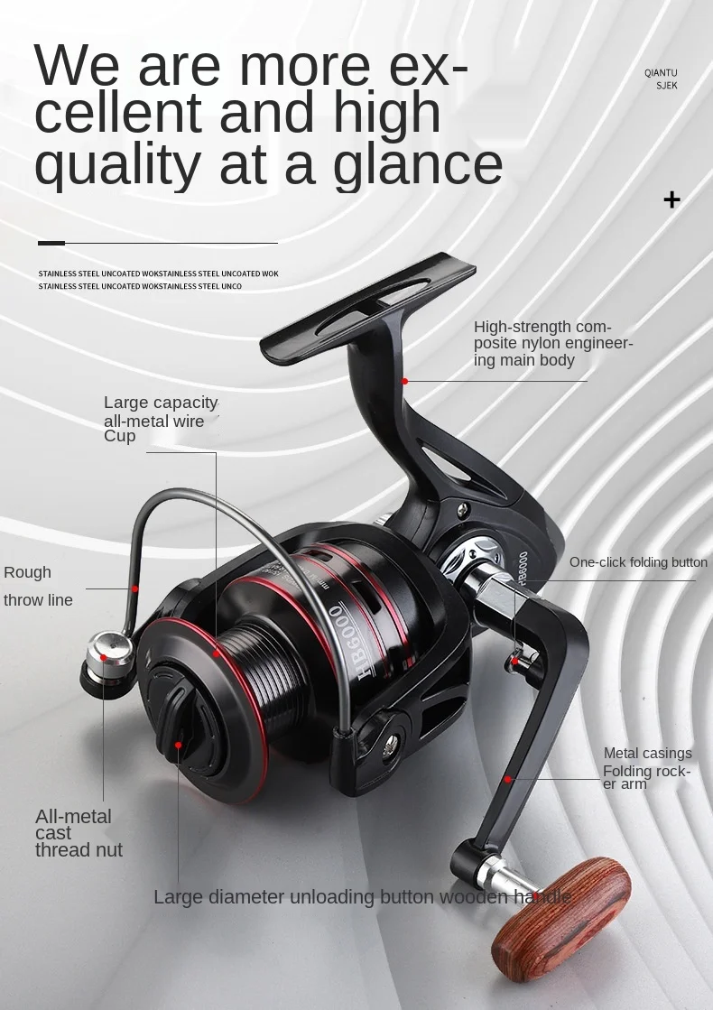 

Good As SHIMANO DAIWA Fishing Spinning Reel Metal Spool Sea Tackle Carp Fishing Reel(Give Gifts One Out of Three At Random)