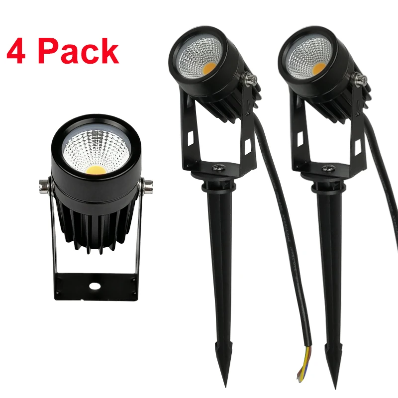 4 шт. в упаковке Новый стиль COB LED садовый светильник 220V 110V 12V открытый светодиодный