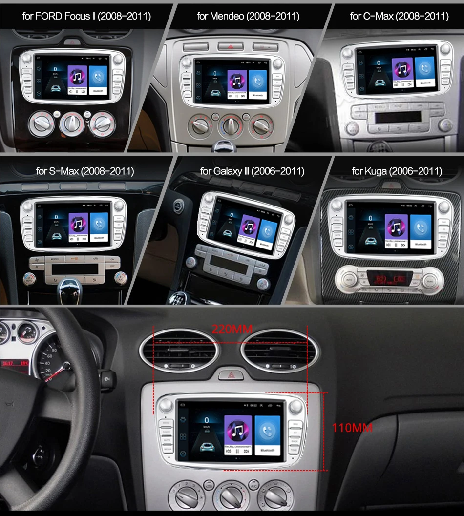 Автомагнитола 2 Din на Android 10 мультимедийный плеер 7 дюймов Аудио DVD-плеер для Ford Focus