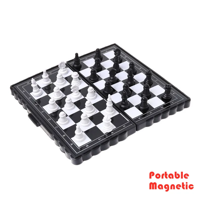 Мини шахматы складные магнитные пластиковые 1 комплект|Шахматы| |
