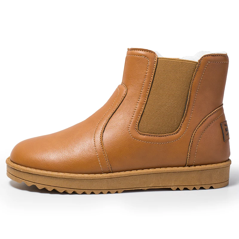 Классические модные брендовые мужские зимние ботинки из овечьей кожи с