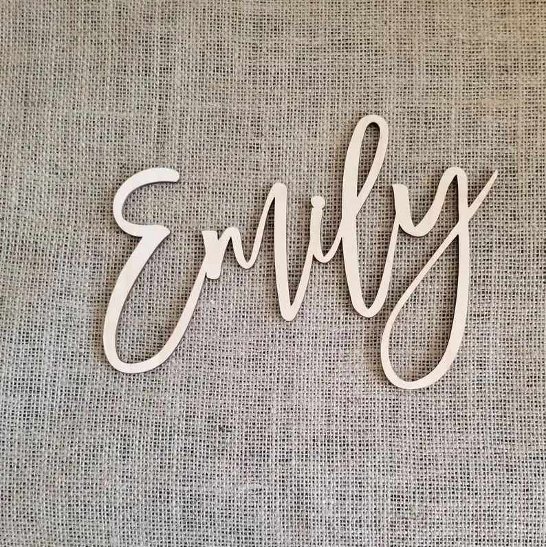 Деревянная табличка с именем питомника деревянная Emily ребенка деревянные буквы