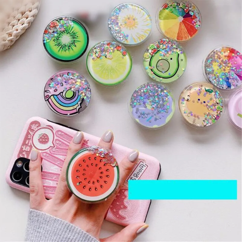 flower fruits rainbow expanding stand mount phone socket fold mobile smartphones pocket desktop bracket phone stand holder free global shipping