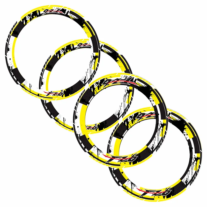 4 X wheel hub edge tire colorful sticker stripe round reflective Fit YAMAHA FZ6 | Автомобили и мотоциклы