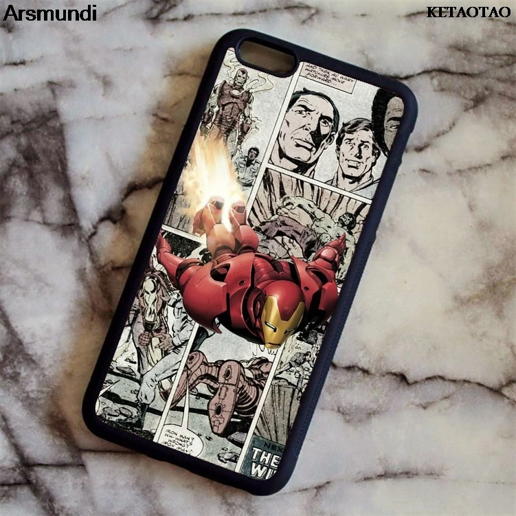 KETAOTAO Super Hero iron man Printed Soft Rubber Skin Mobile Phone Cases for iPhone 4S/55/6S/7/8/X Case TPU Silicone |