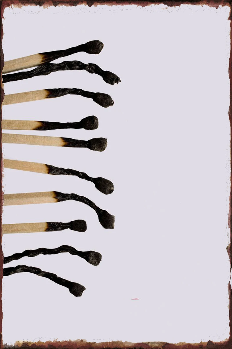 

Жестяные таблички в винтажном стиле с изображением сгоревших спичек, жестяные таблички, Настенный декор, украшение для комнаты в стиле ретр...