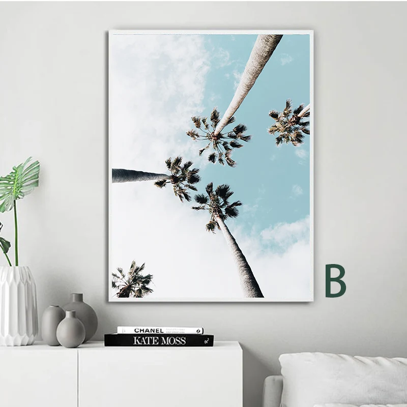 

Coconut Palm Tree Beach Wall Art canvas painting Nordic Landscape posters and prints wall pictures for living room unframed