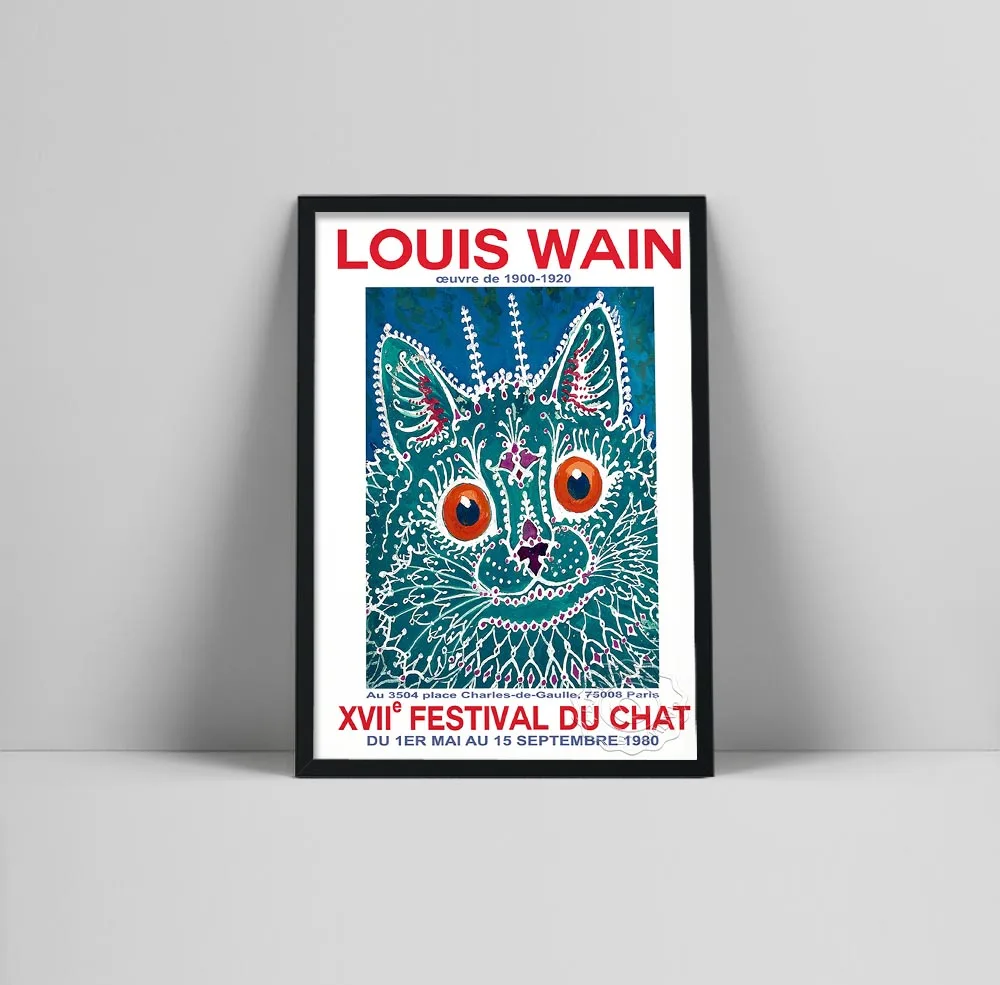 

Vintage Poster Canvas Print Animal Cats Canvas Painting Louis Wain Wall Art Retro Pictures Antique Art Bedroom Home Decoration