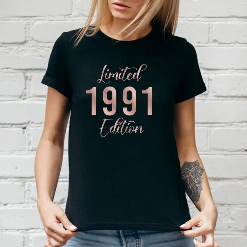 Limited Edition 30th Birthday T Shirts for Women Lockdown Birthday Party Shirts,Vintage 1991 Shirt Funny Birthday Gifts for her