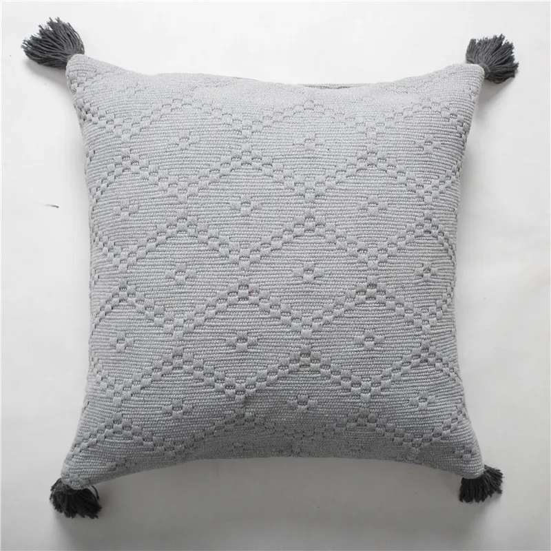 Cojines decorativos para sofa Morocco Геометрическая черно-белая ворсистая наволочка с кисточкой Рождественский чехол для подушки Гарри Стайл