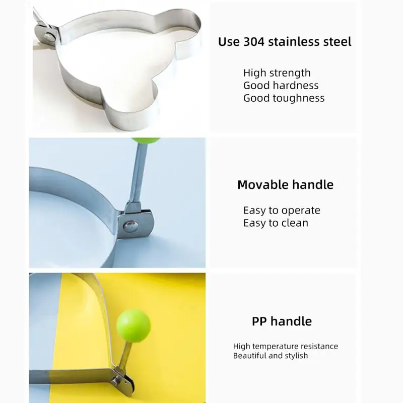 Простая модель утолщенной Нержавеющая сталь яичницы форма для жарки яиц в виде