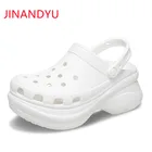 Сандалии женские на платформе, ажурные Шлепанцы из ПВХ, удобная летняя обувь, Тапочки на платформе, сланцы и сандалии, белые черные