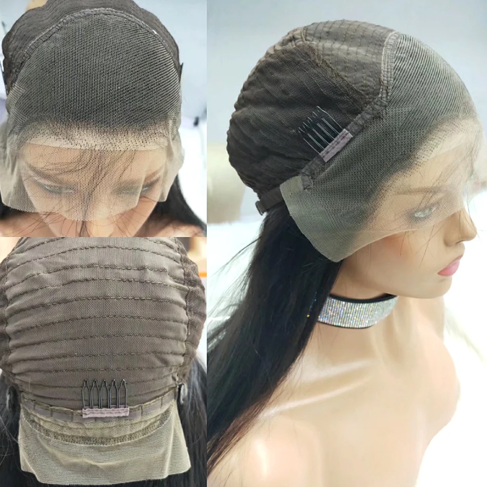 Прямые HD прозрачные кружевные передние человеческие волосы парики бразильские