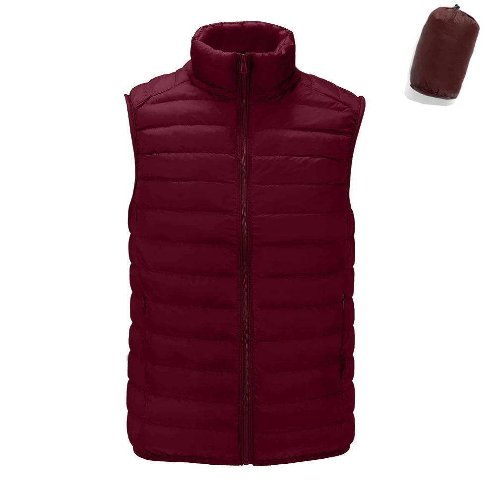 

White Duck Down Vest For Men Spring Autumn Casual Male White Duck Down Parka Sleeveless Jacket Varsity Mens Ultralight Waistcoat