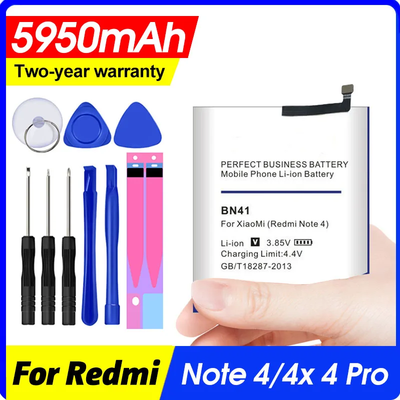 Аккумулятор BN41 для Xiaomi Redmi Note 4 Hongmi / 4X MTK Helio X20 5950 мАч|Зарядные устройства