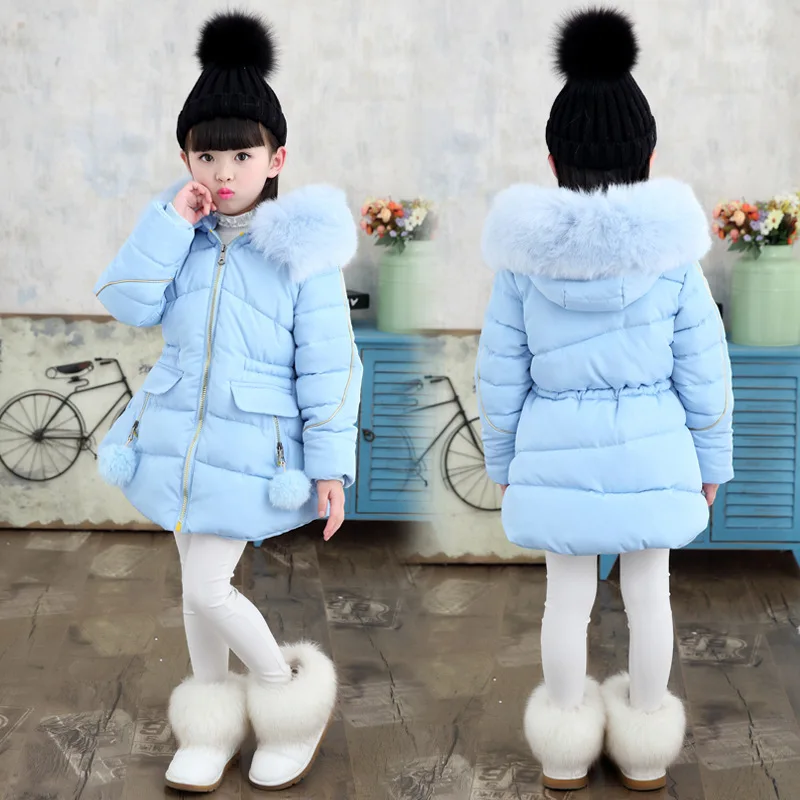 Детская зимняя куртка 2019 года Хлопковая одежда с капюшоном для девочек roupa infantil