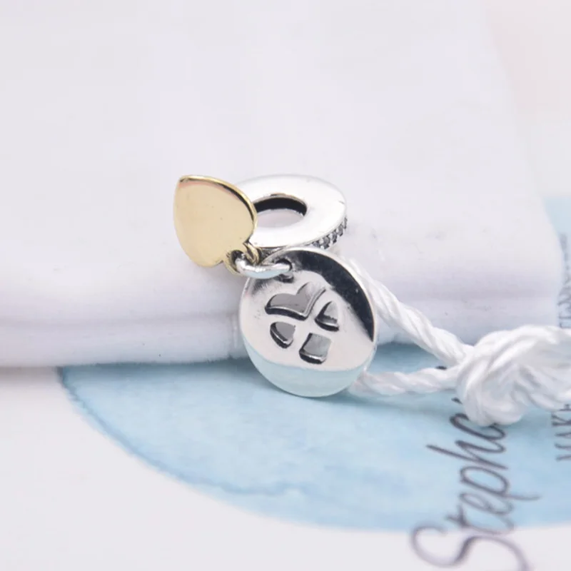 Оригинальное золотое колье Бесконечности с подвеской в форме сердца с бусинами, подходящее для браслета с подвеской из 925 стерлингового серебра, браслета-браслета Diy.