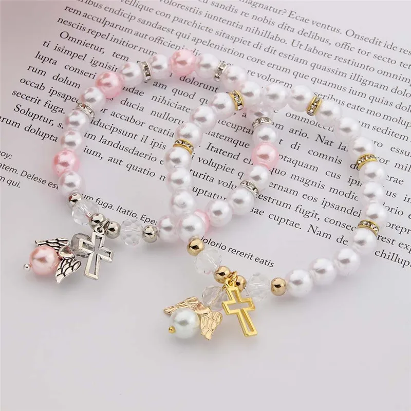 

Valentine's Day Gift for Girlfriend Baby Souvenirs Wedding Gift for Guests Bridesmaid Gift Bracelet Angel Girl Communion Baptism