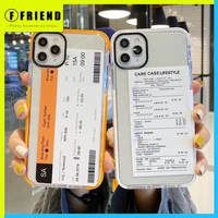 label air tickets for 11 pro max phone case simplicity iphone 12 mini 7 plus 8 xs xr fall prevention silica gel girl cover