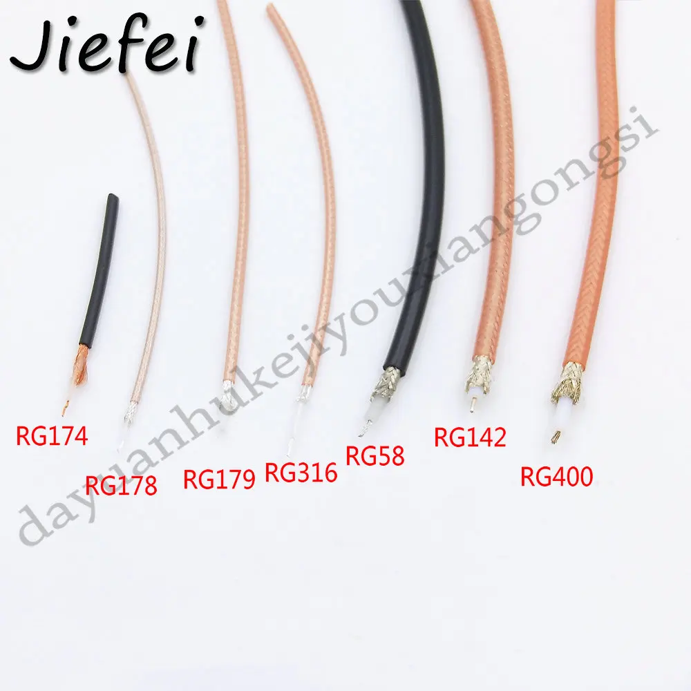 Cabo Coaxial Coax Rg400 Cabo de Extensão rf de 50 75 Ohm Novo Rg178 Rg179 Rg316 Rg58 Rg142