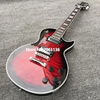 New 6-string electric guitar, peach core xylophone body, red flower pattern, which can be customized and delivered free of charg