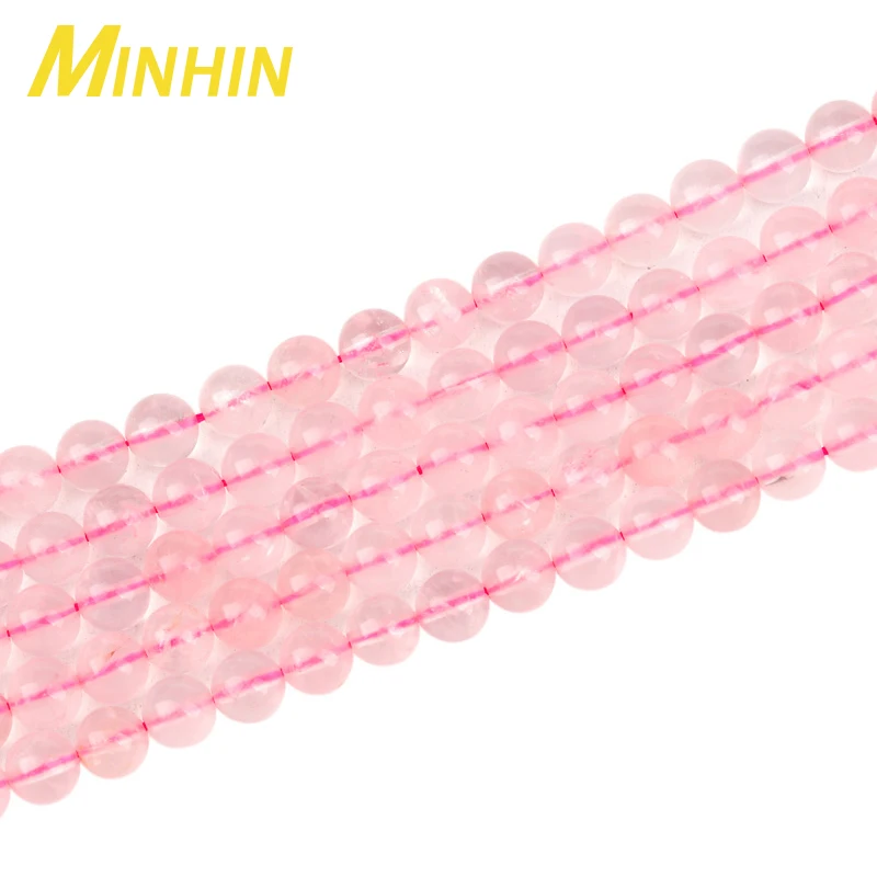 MINHIN розовый кварцевый кристалл кристаллы бусины камень на выбор Размер 4/6/8/10/14 мм
