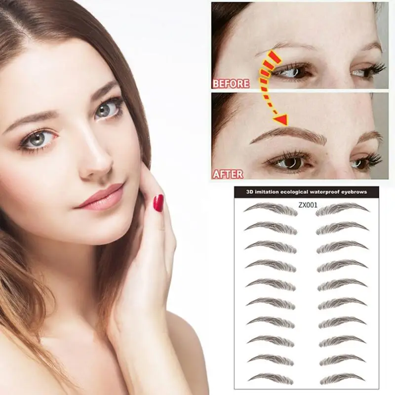4D Imitation Ecological Eyebrows Hair like Authentic Eyebrow Tattoo Sticker Water-based Brow stickers False | Красота и здоровье