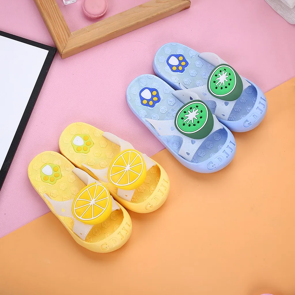 ARLONEET Kids Girls Boys Slippers Toddler Water Children Flip Flops Child Cartoon Fruit Beach Shoes Swimming Summer For Baby |