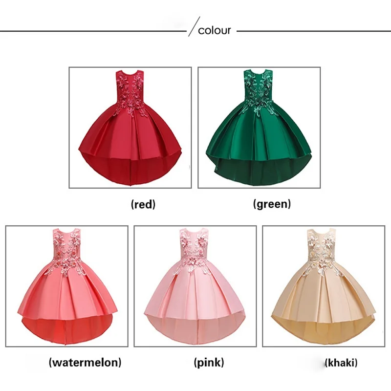 

New Christmas Girl Dress For Evening Prom Party Costume 3-13Y Teens Kids Princess Dress Wedding Birthday Little Girl Red Clothes