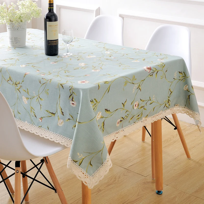 European Rectangle Tablecloth Printed Flowers Cotton Linen Modern Coffee Tea Table Cloth Home Outdoor Wedding Decoration Cover | Дом и сад
