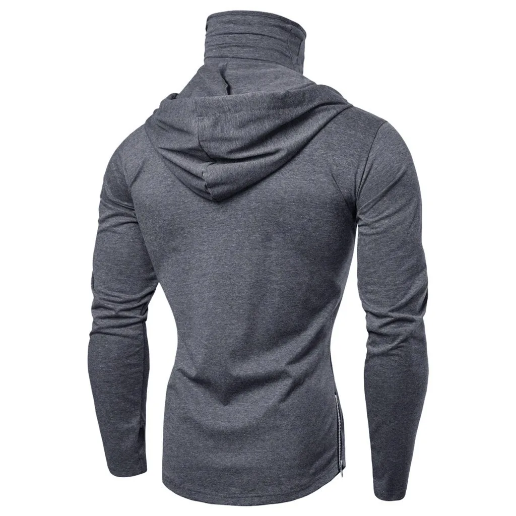 

Men Mask Button Sports Hooded Sweatshirts Splice Large Open-Forked Male Long Sleeve Shirts Hoodies Male Clothing sudaderas 2020