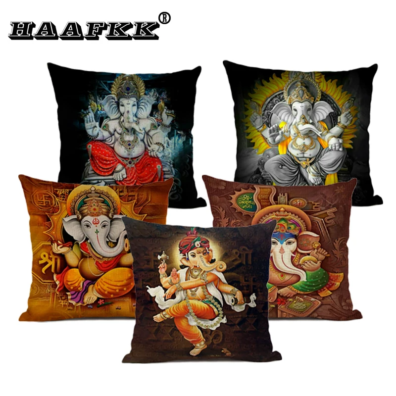 Чехол для подушки с изображением мифического слона и Бога подушка в стиле арт