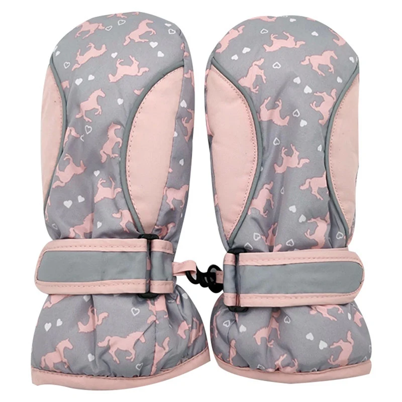 Детские зимние водонепроницаемые перчатки Мультяшные термоизолированные