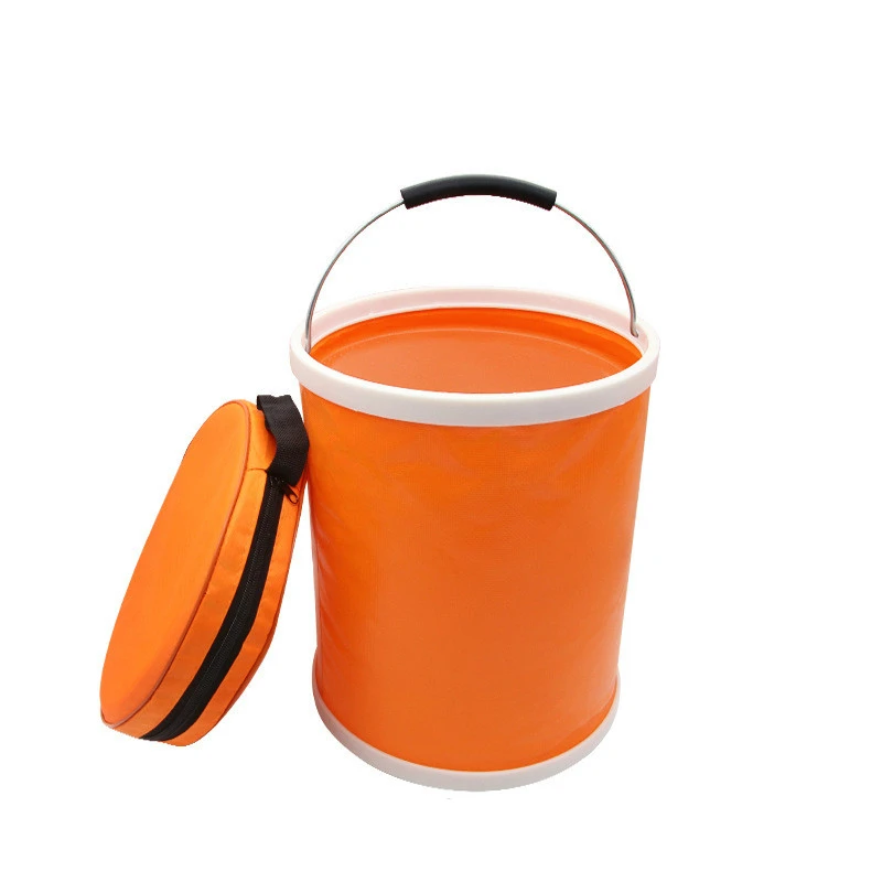 

13L Upgrade Thickened Folding Bucket Portable Fishing Bucket Cleaning Car Wash Bucket Oxford Cloth Material With Zipper Bag 2020