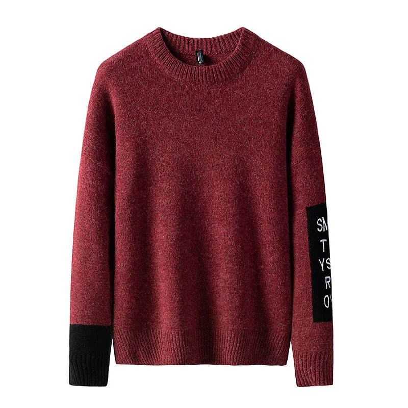 Мужские черные свитера и пуловеры Riinr вязаный свитер с длинными рукавами зимние