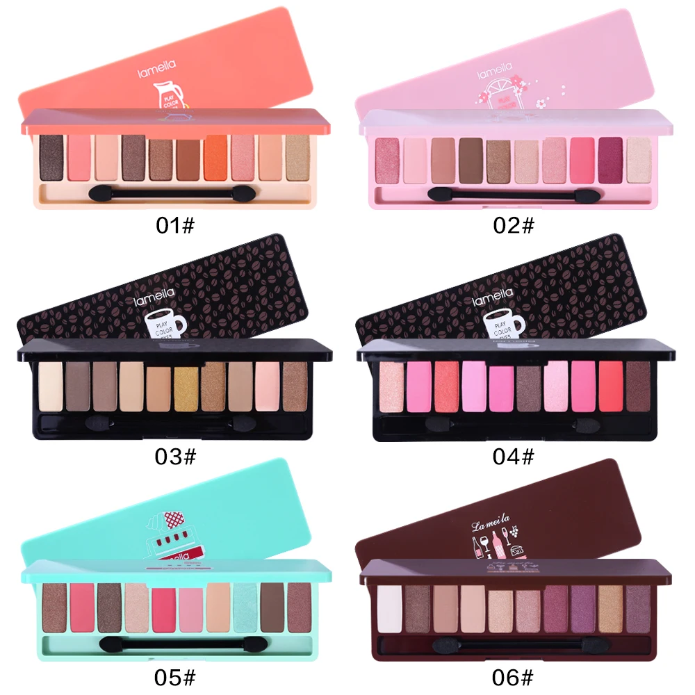 10 Colors Pressed Eye Shadow Palette Matte Shimmer Glitter Eyeshadow Makeup Palette Nude Eye Shadow Powder Make Up