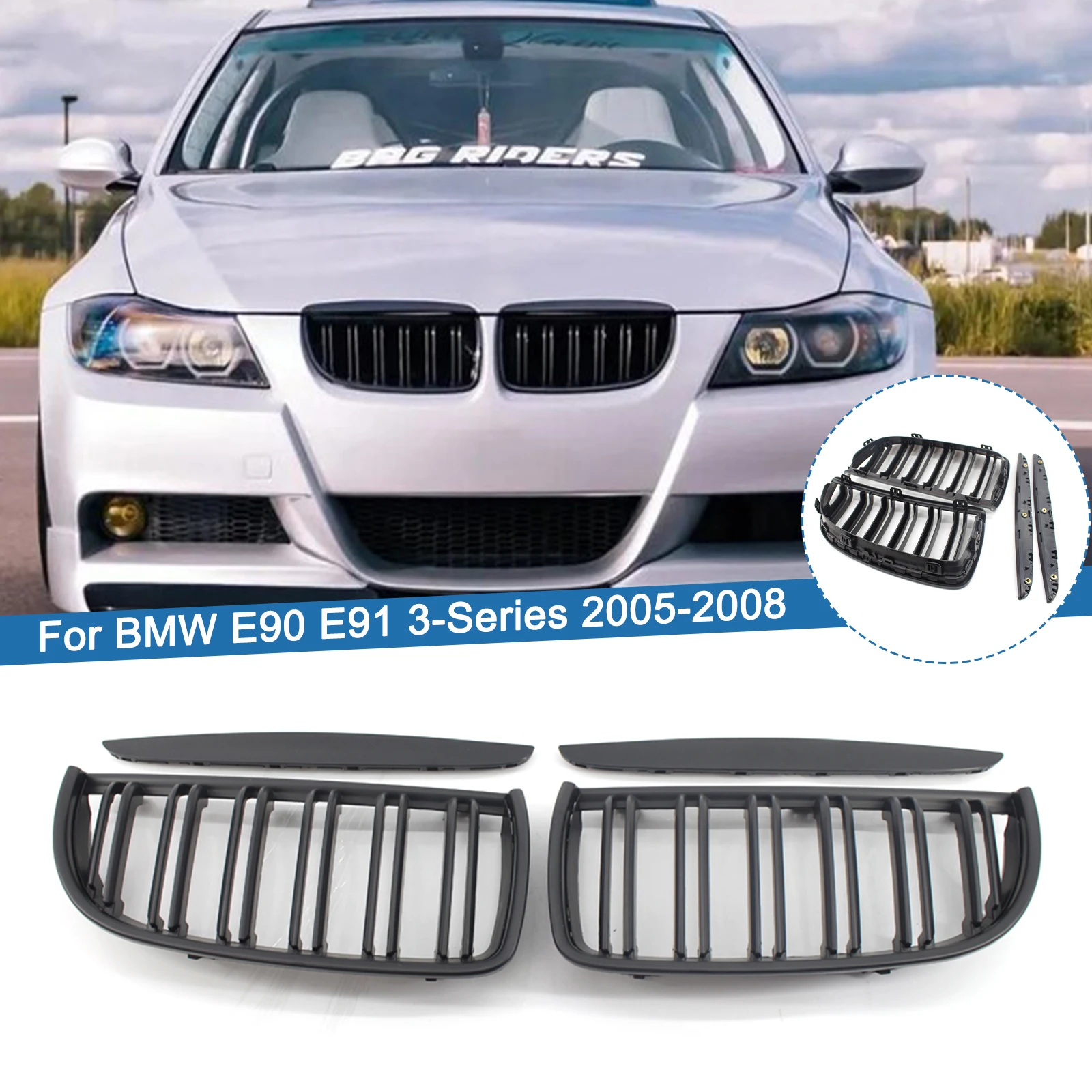 1 пара матовый черный Автомобильный передний бампер Спортивная решетка