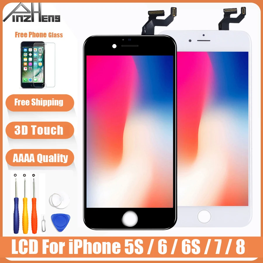 AAAA цветной ЖК-экран для iPhone 5S 6 6 S 7 8 ЖК-дисплей в сборе дигитайзер без битых пикселей с 3D сенсорным ЖК-дисплеем