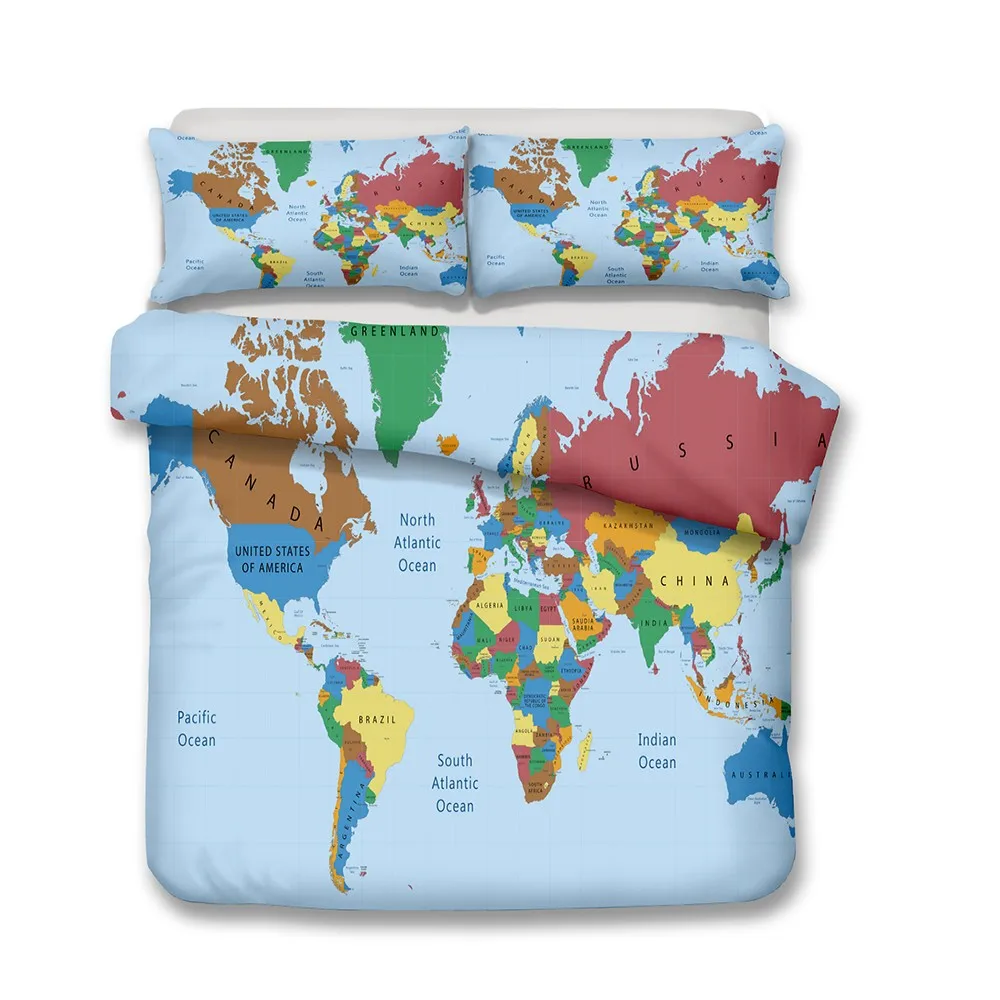 Современная Карта мира покрывало для дома и общежития одиночный двойной
